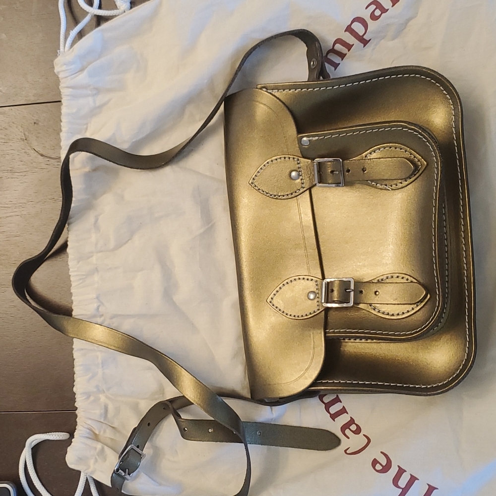 Cambridge Satchel metallic green bag
